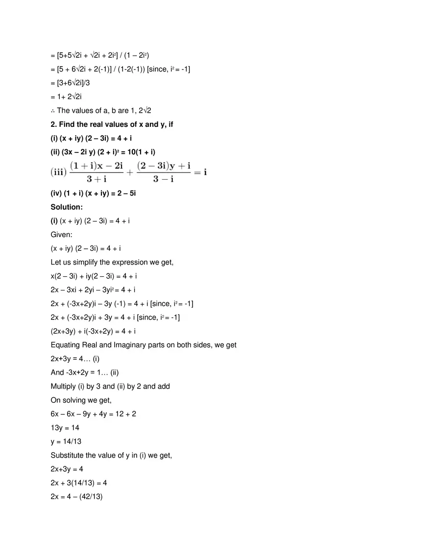 RD Sharma Solutions for Class 11 Maths Chapter 13 Complex - Page 3