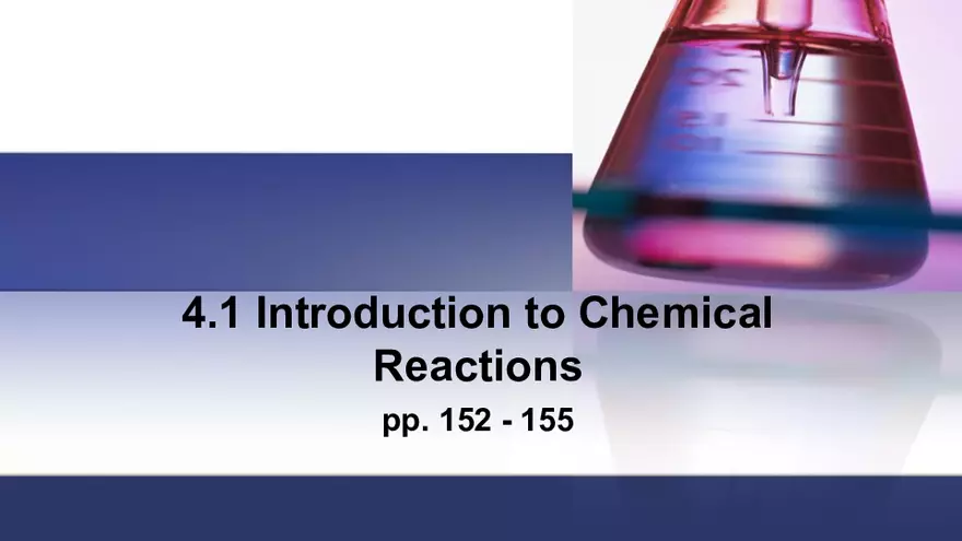 4.1 Introduction to Chemical Reactions - Page 1