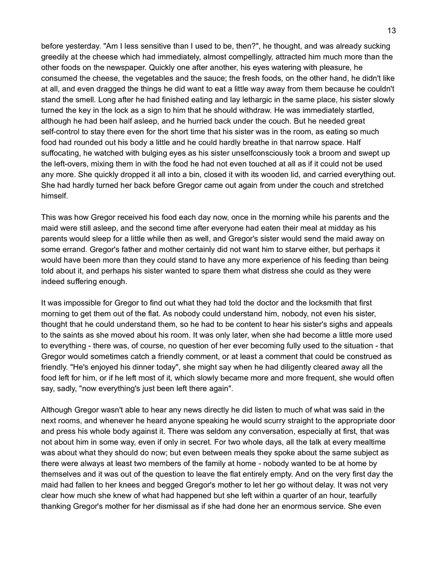 Text: Metamorphosis by Franz Kafka - Page 5