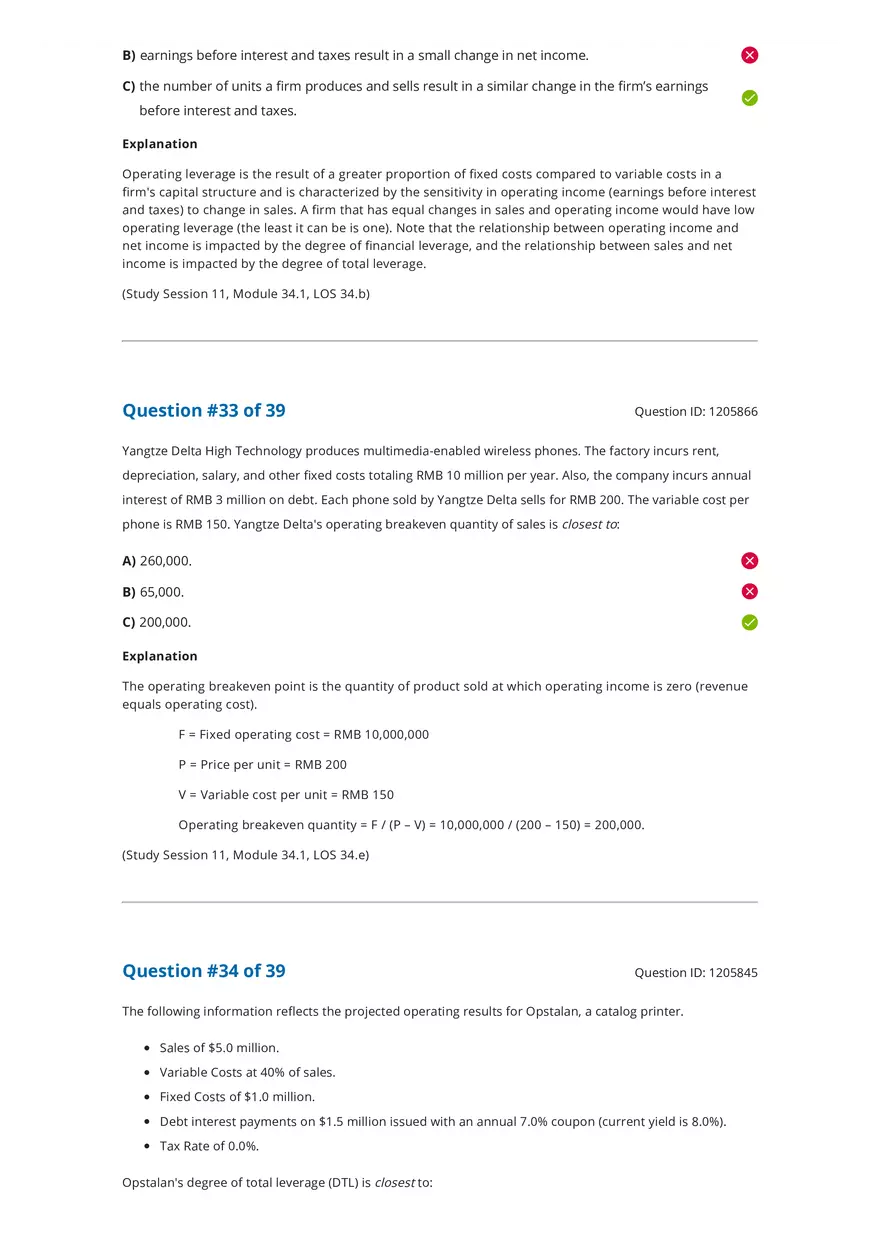 CFA 2020 Level I Measures of Leverage Answers - Page 7