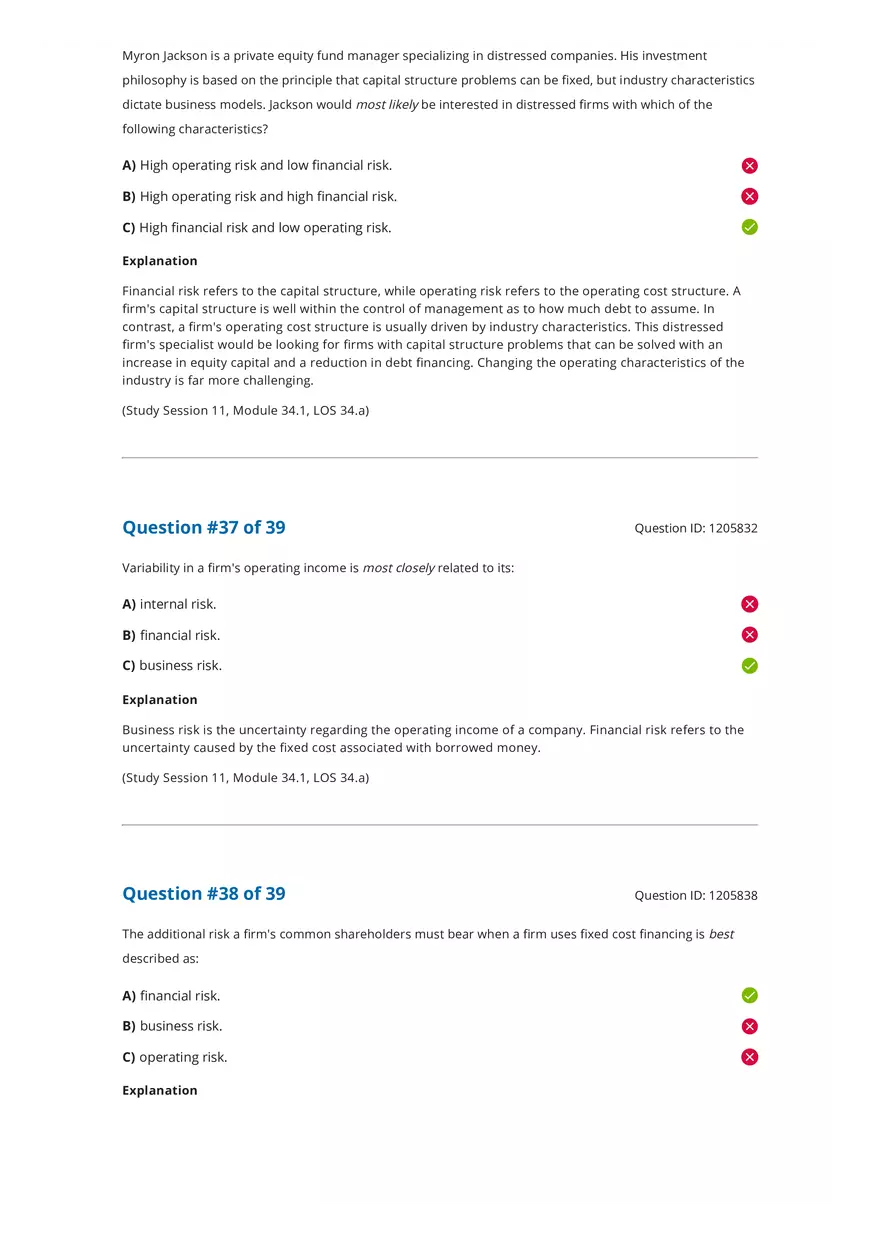 CFA 2020 Level I Measures of Leverage Answers - Page 9