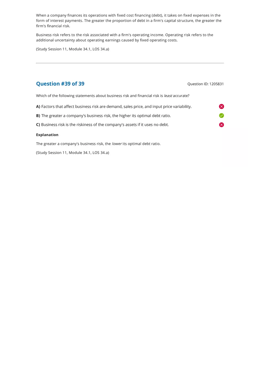 CFA 2020 Level I Measures of Leverage Answers - Page 10