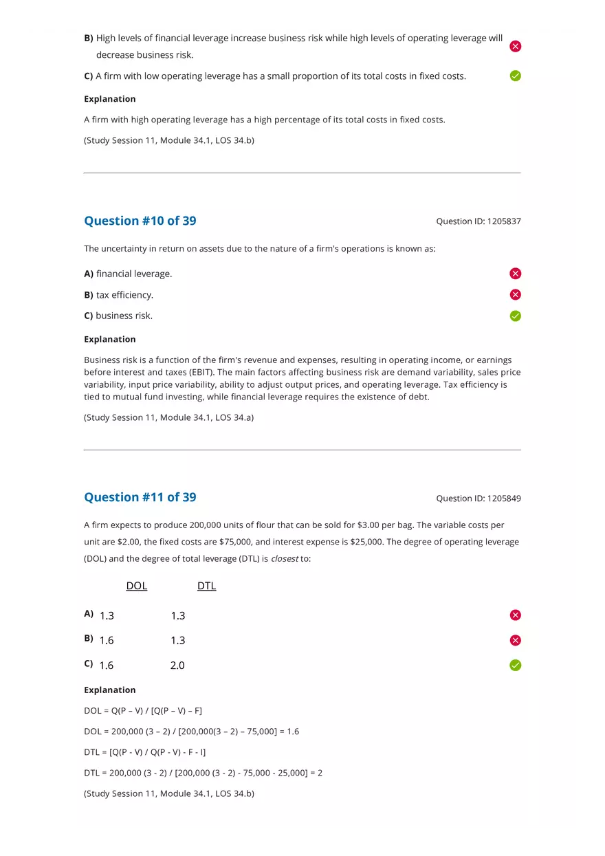 CFA 2020 Level I Measures of Leverage Answers - Page 13