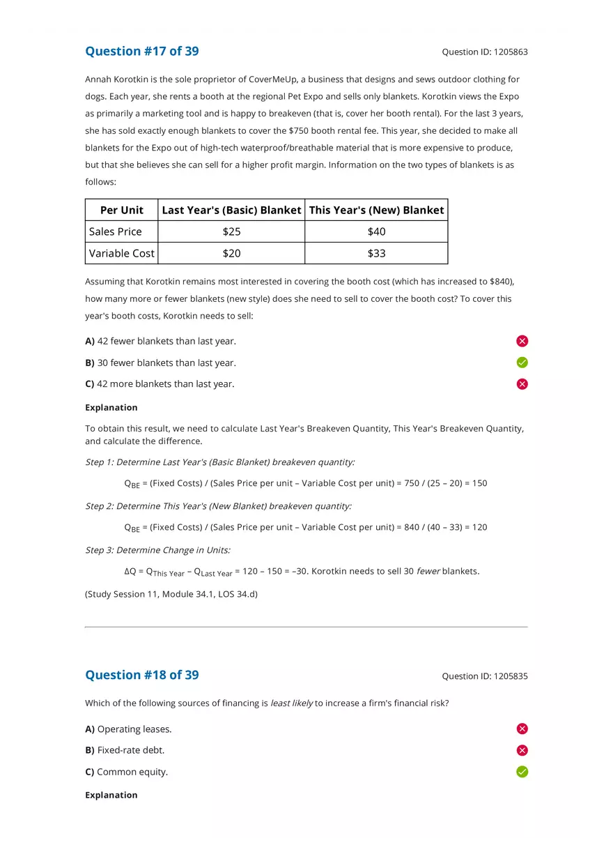 CFA 2020 Level I Measures of Leverage Answers - Page 16