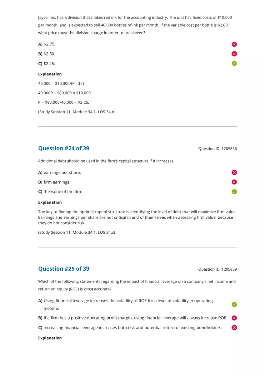CFA 2020 Level I Measures of Leverage Answers - Page 3