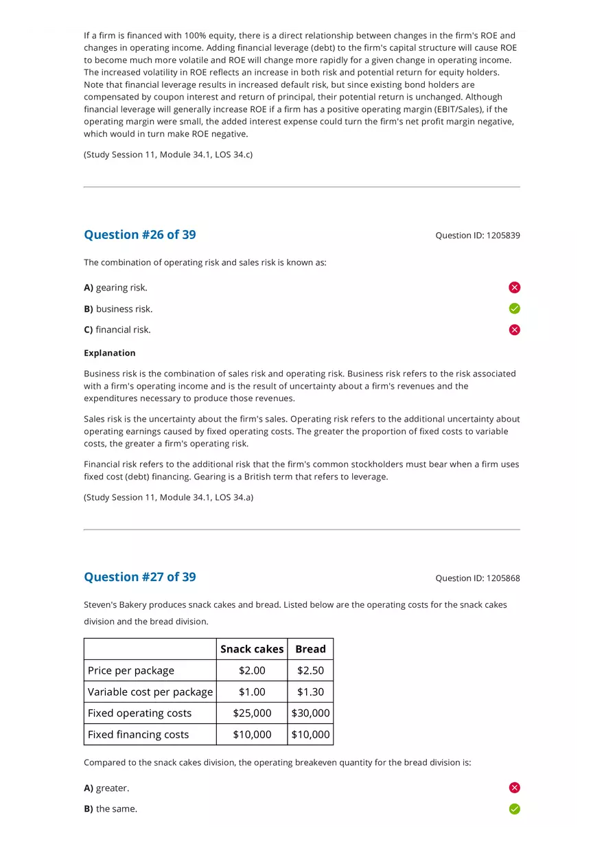 CFA 2020 Level I Measures of Leverage Answers - Page 4