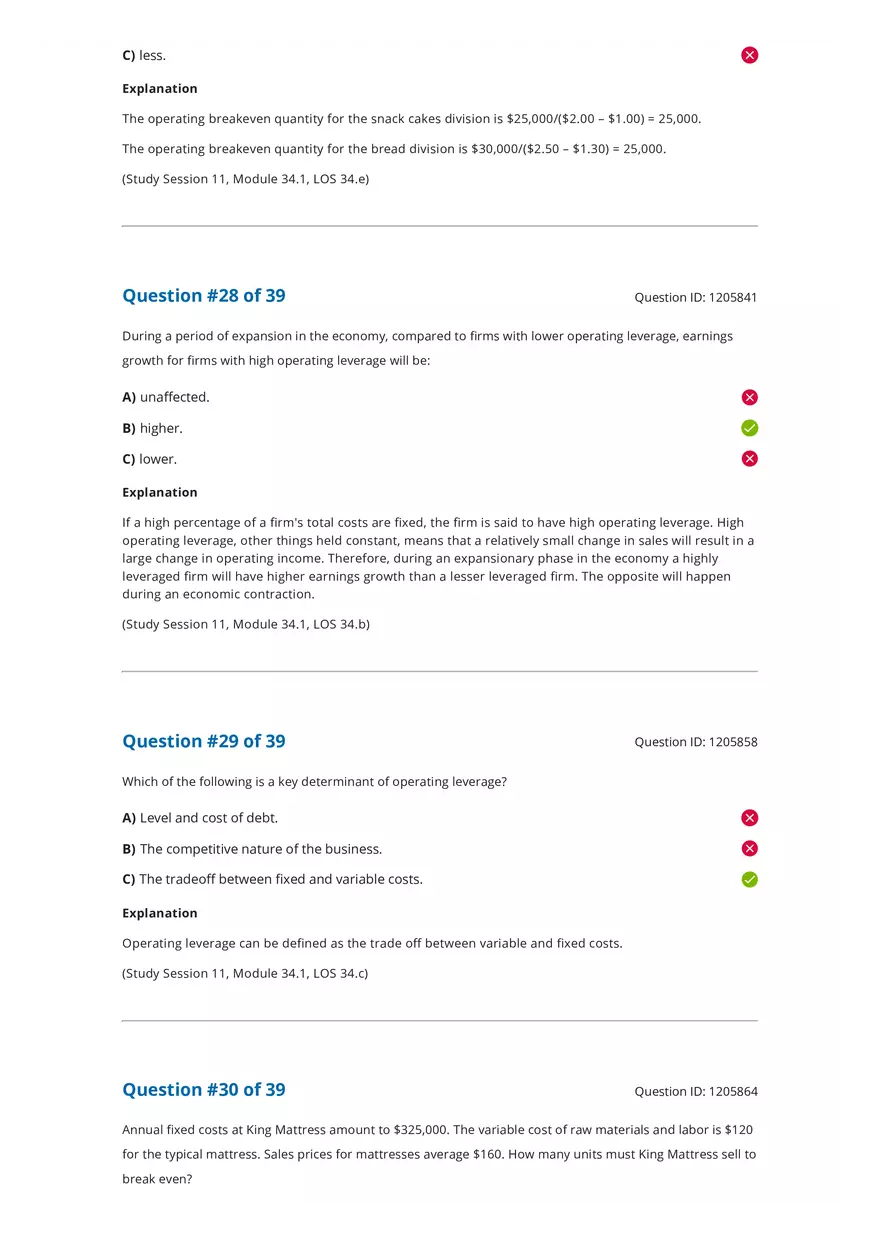 CFA 2020 Level I Measures of Leverage Answers - Page 5