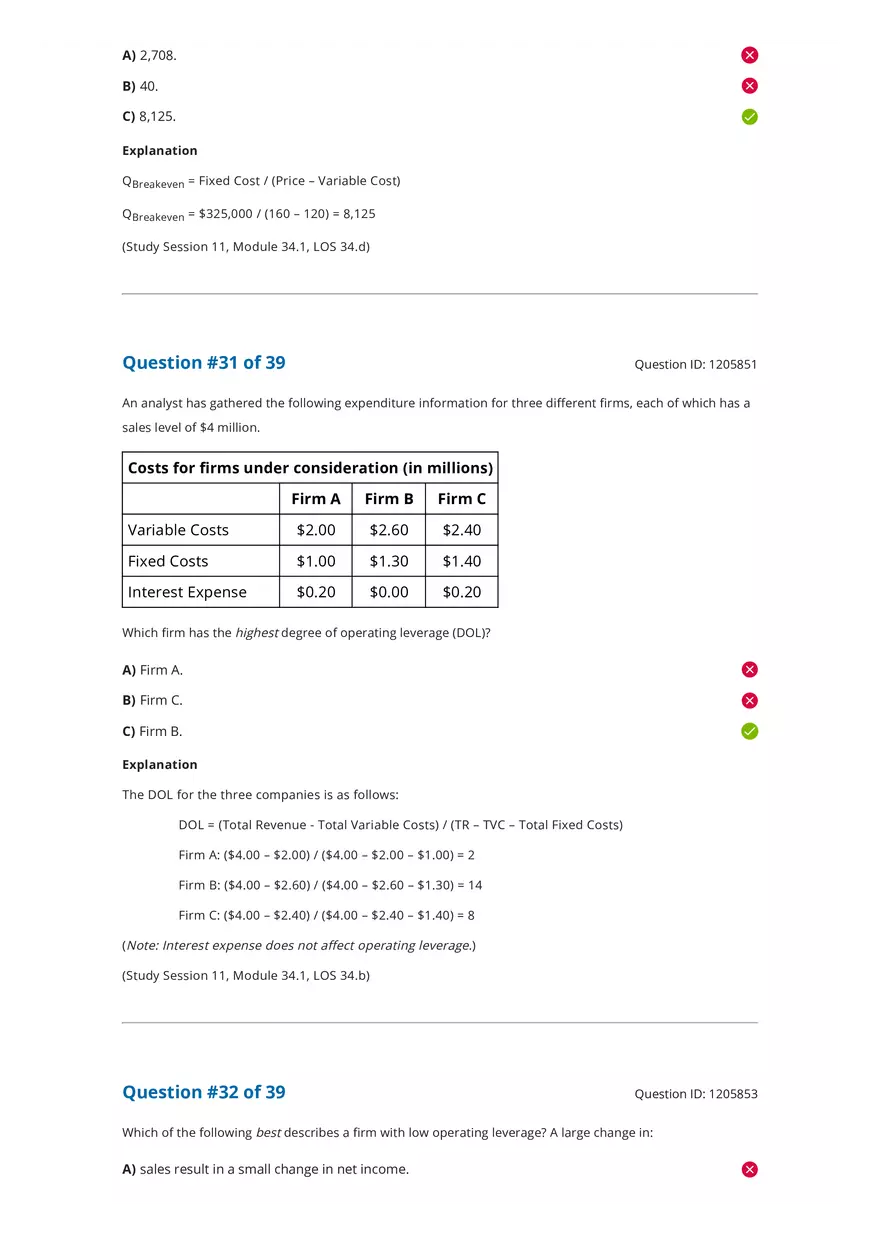 CFA 2020 Level I Measures of Leverage Answers - Page 6