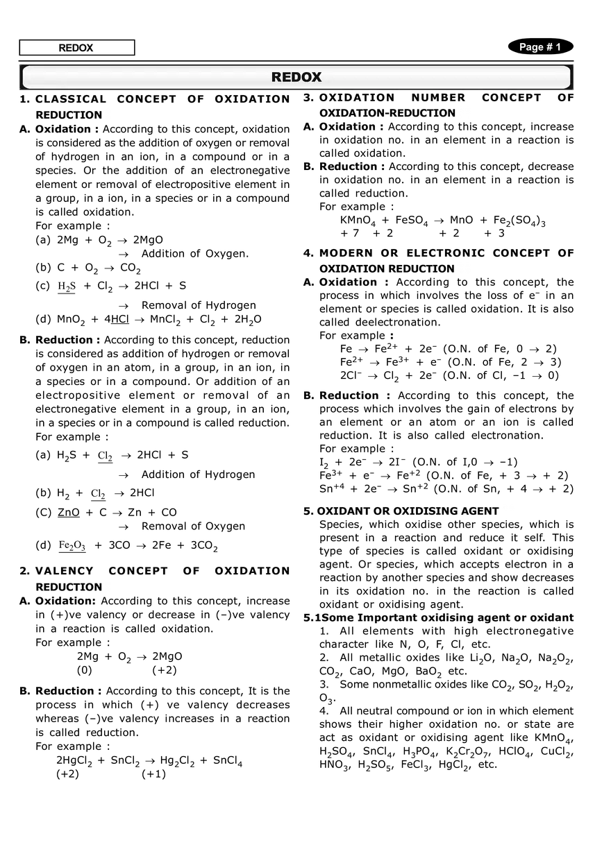 Redox Notes - Page 1