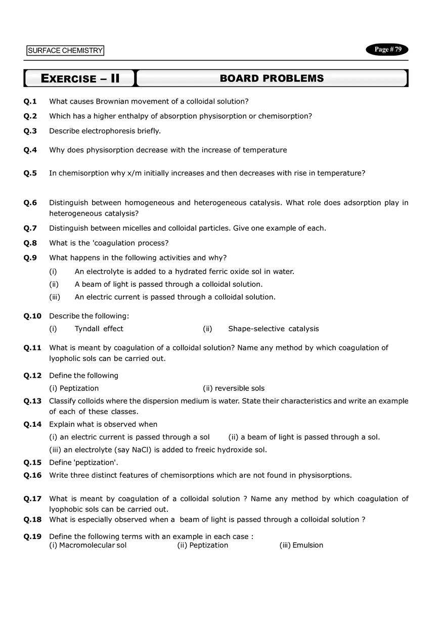 Surface Chemistry Exercises - Page 2