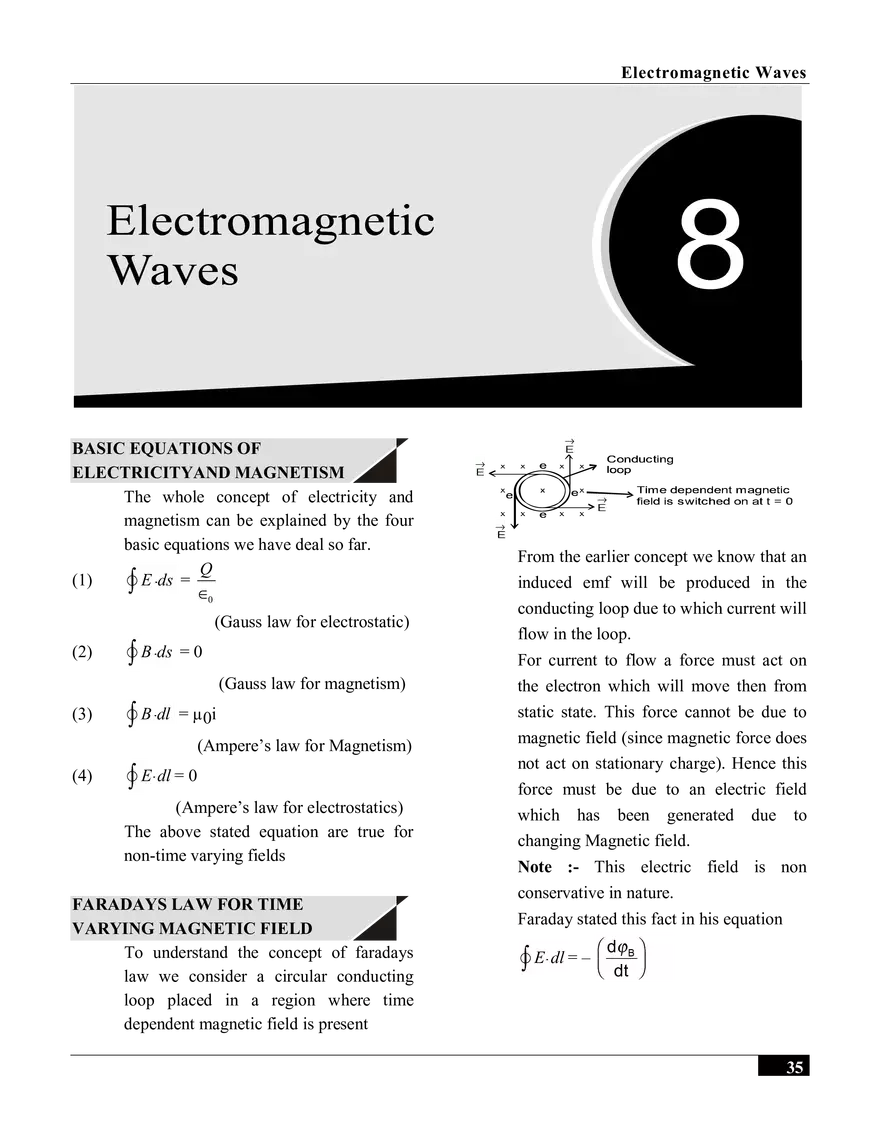 Electromagnetic Waves Notes - Page 1