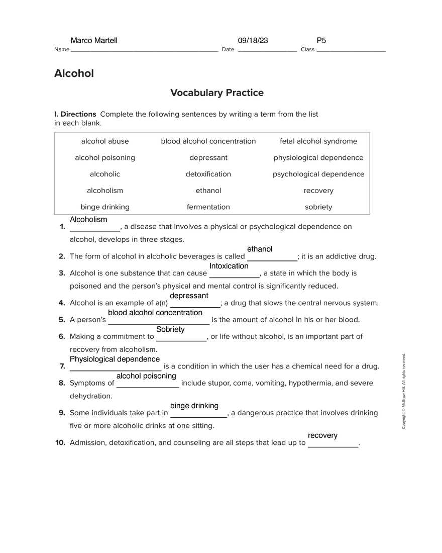 GH 21.0 Vocabulary Practice - Page 1