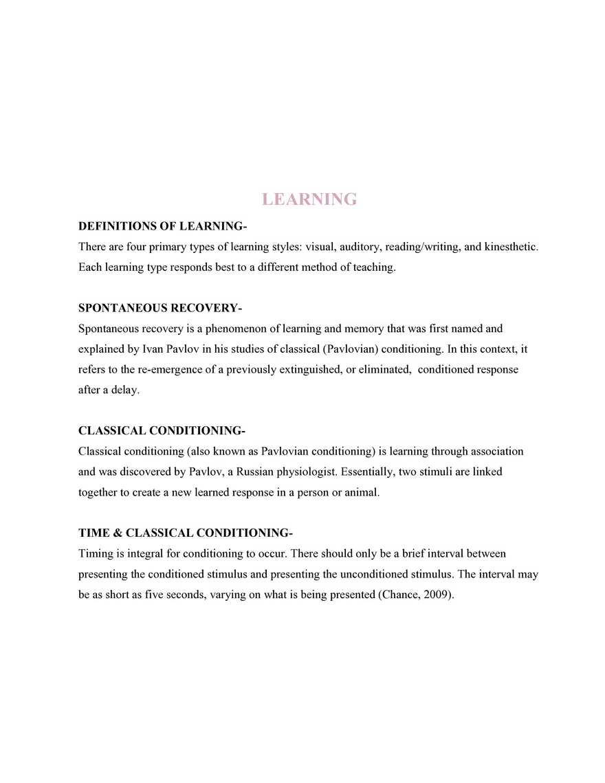 Psychology  6. Learning - Page 1