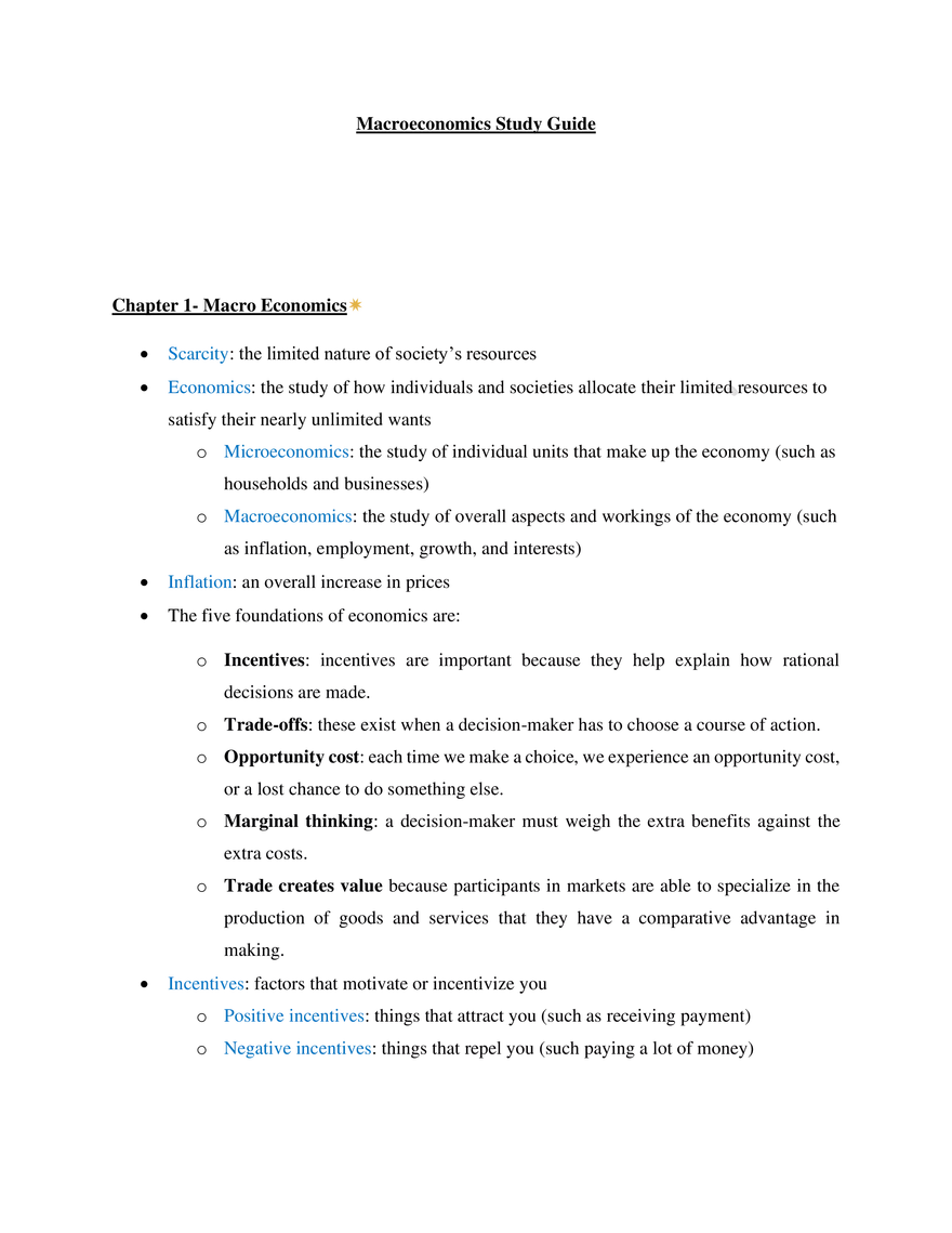 Chapter 1- Macroeconomics - Page 1