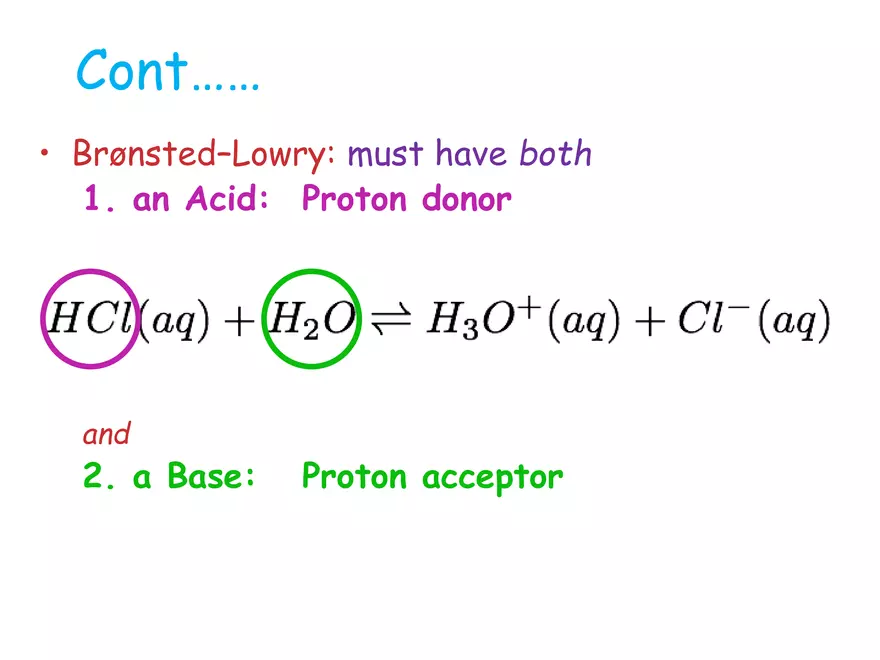Acids and Bases Some Definitions - Page 13
