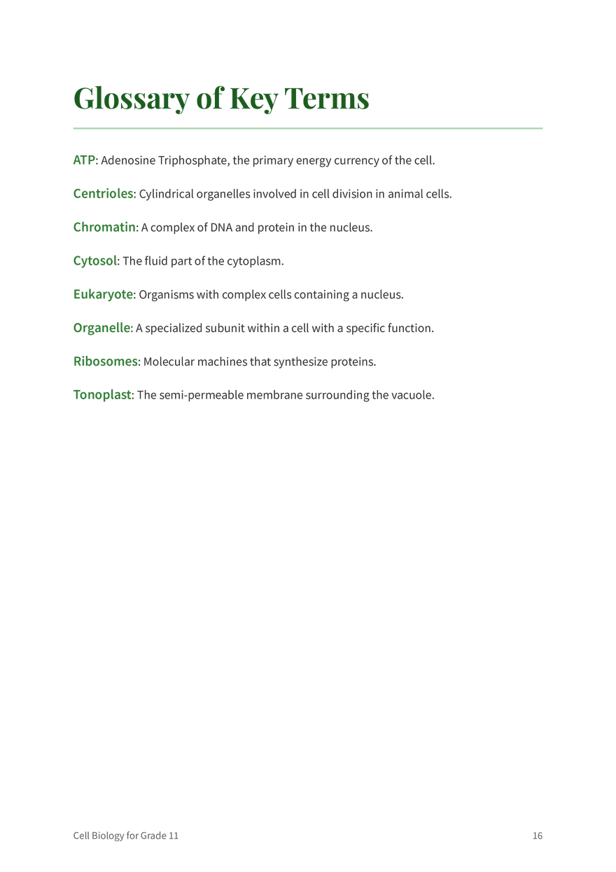 The Fundamentals of Cell Biology Grade 11 - Page 8