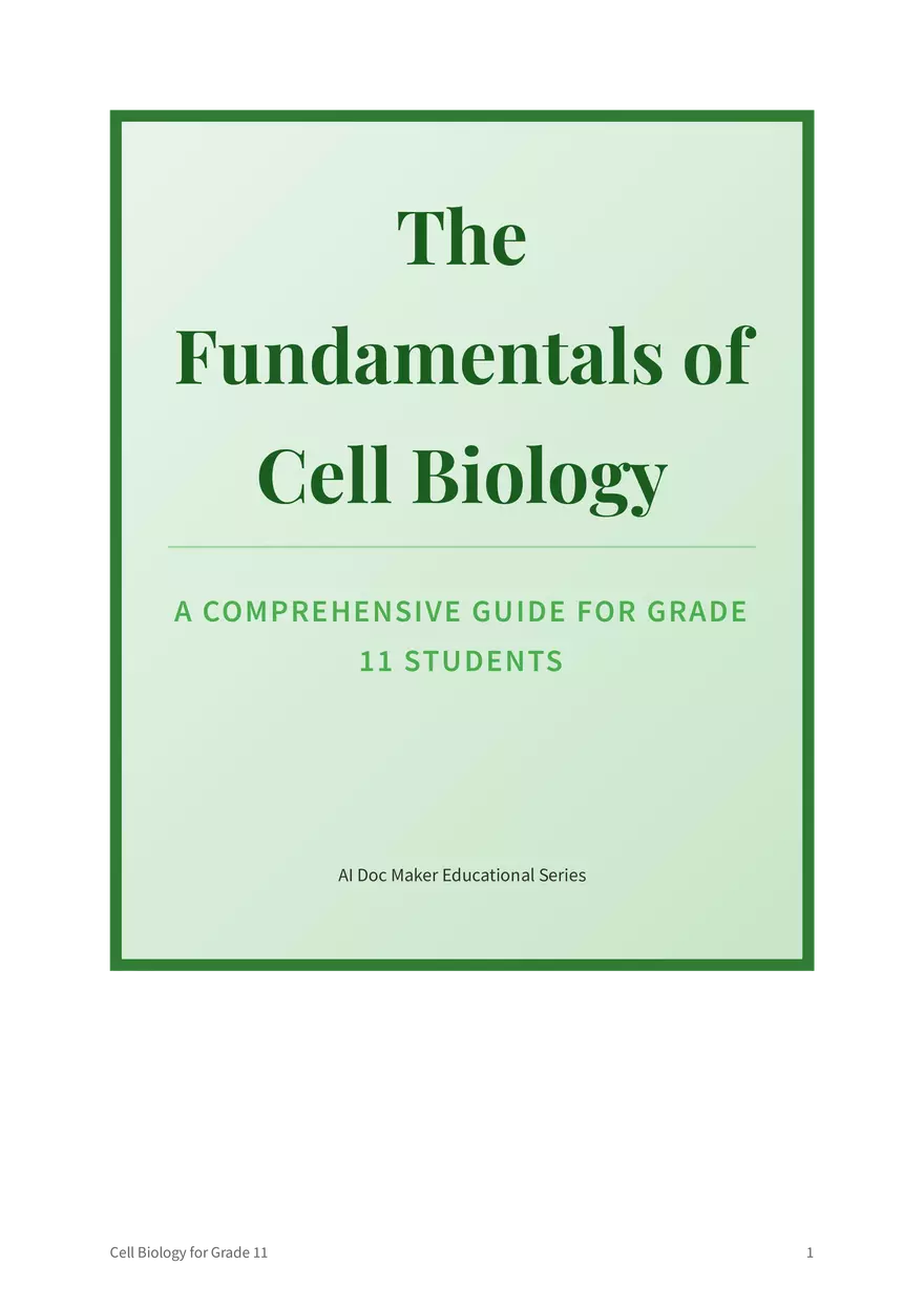 The Fundamentals of Cell Biology Grade 11 - Page 1