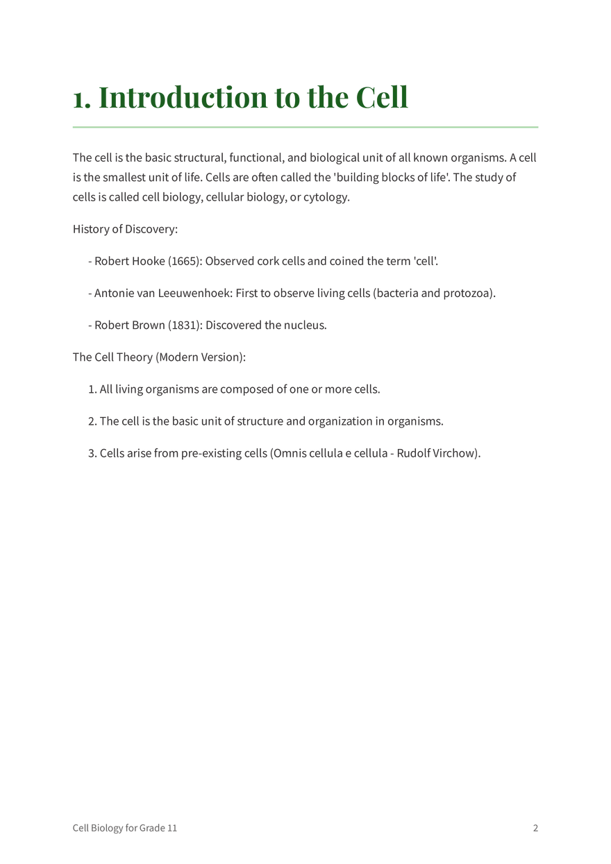 The Fundamentals of Cell Biology Grade 11 - Page 2
