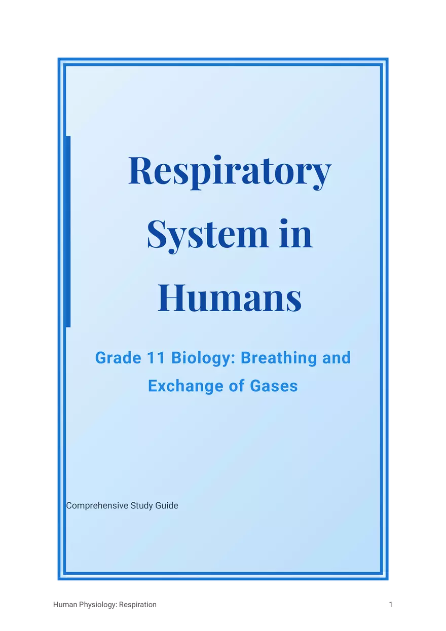 Respiratory System in Humans Grade 11 - Page 1