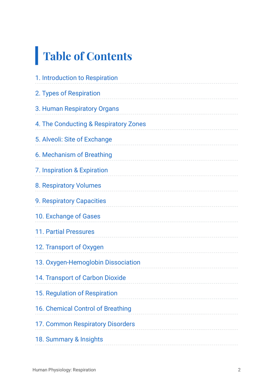 Respiratory System in Humans Grade 11 - Page 2
