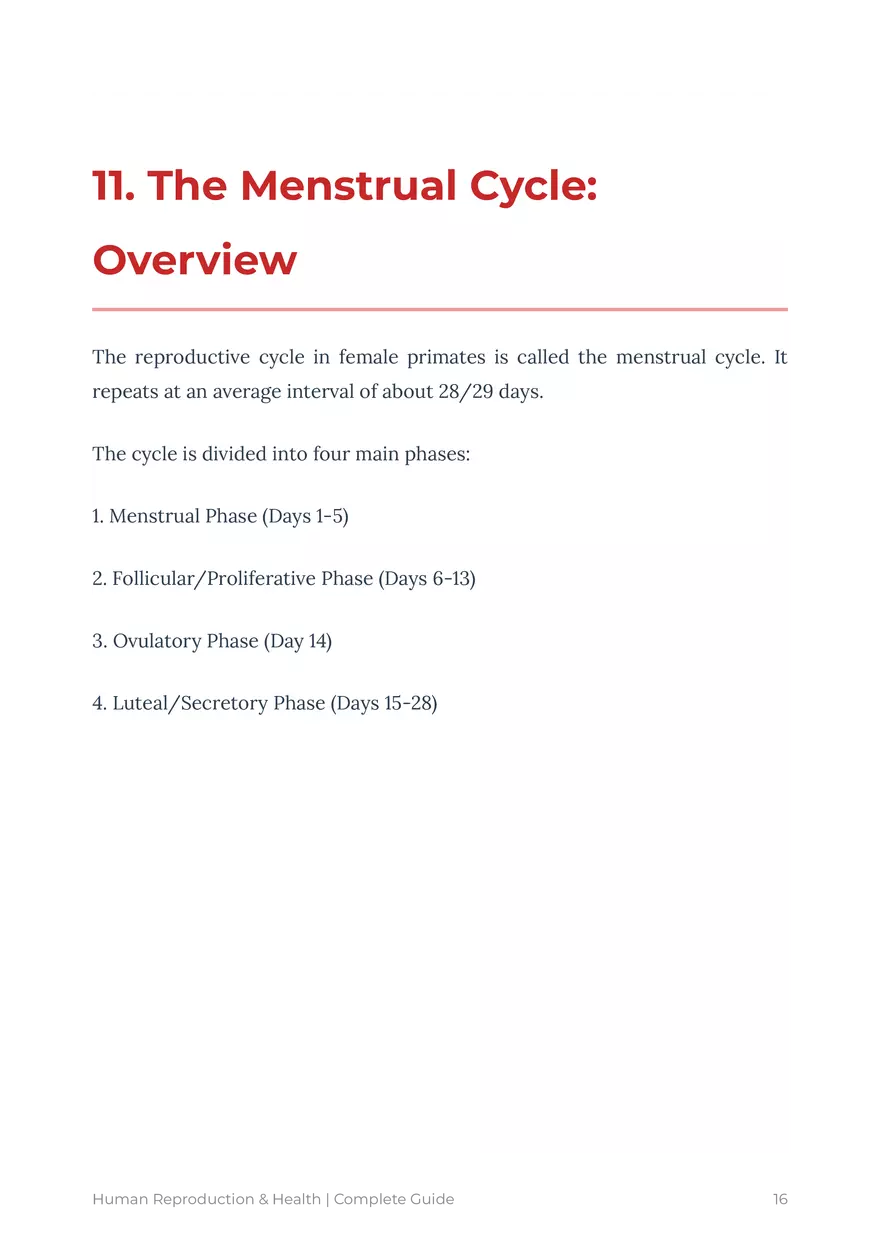 Human Reproduction: A Comprehensive Educational Guide For Grades 9-12 - Page 8