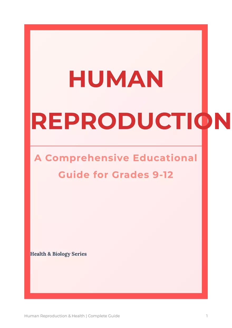 Human Reproduction: A Comprehensive Educational Guide For Grades 9-12 - Page 1