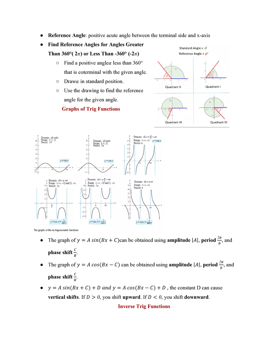 Pre-Calculus Course Study Guide - Page 11