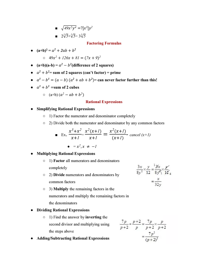 Pre-Calculus Course Study Guide - Page 2