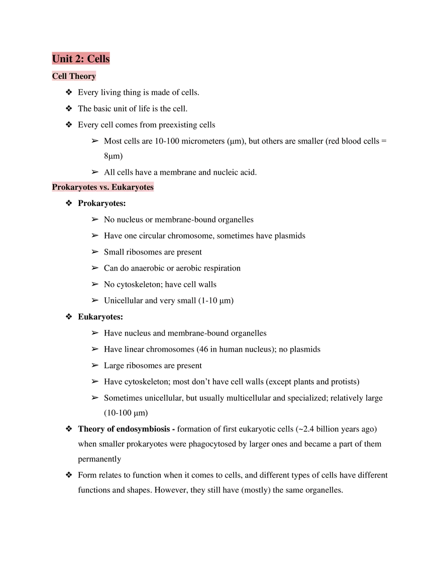 Test Guide Unit 2 Cells - Page 1