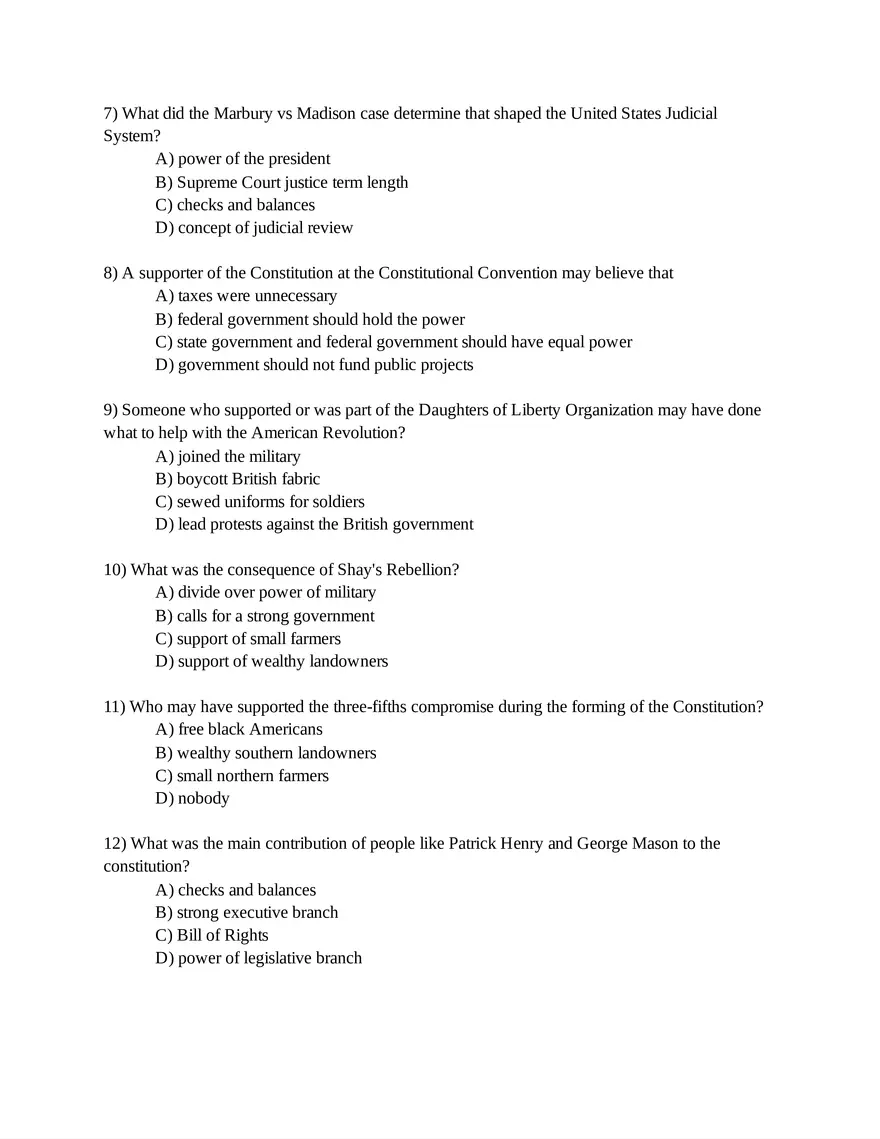 AP US History Unit 3 Quiz - Page 2