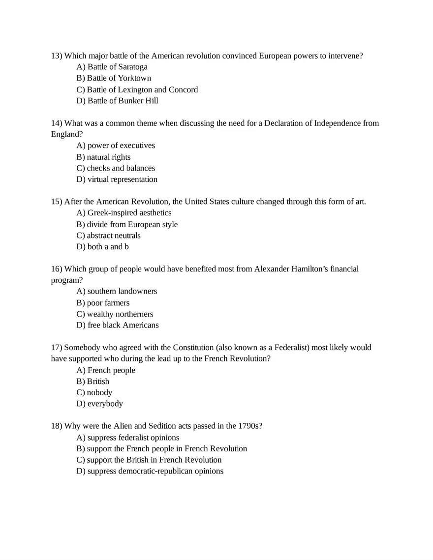 AP US History Unit 3 Quiz - Page 3