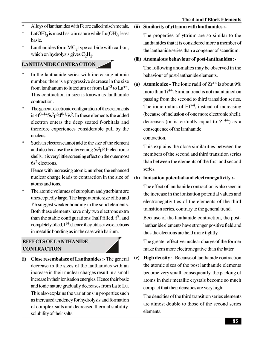 The d and f Block Elements (f -Block Elements) - Page 3