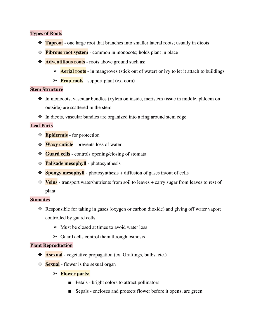 Test Guide Unit 5 Organismal Biology - Page 3