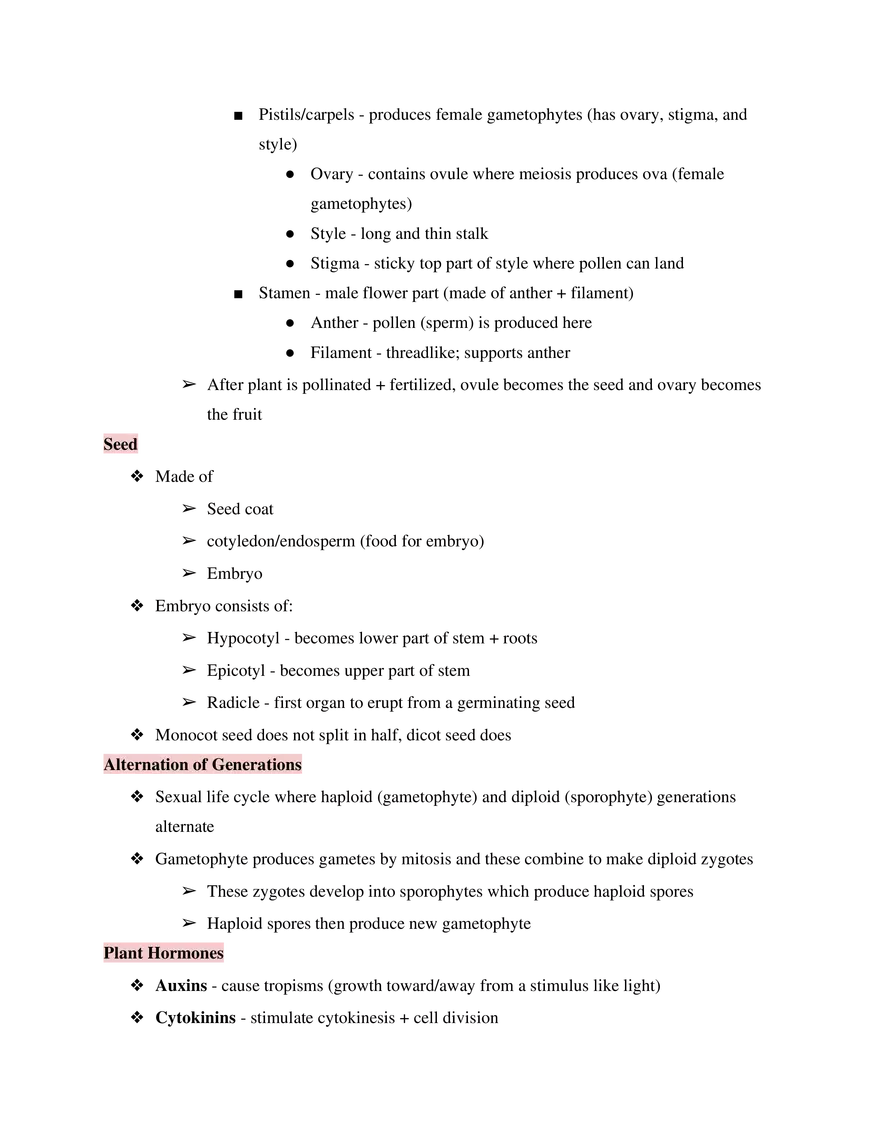 Test Guide Unit 5 Organismal Biology - Page 4