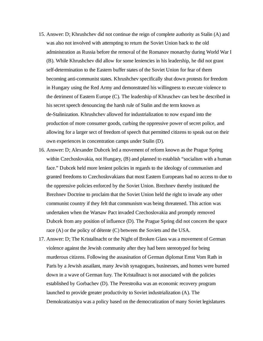 AP European History Unit 9 Quiz - Page 7