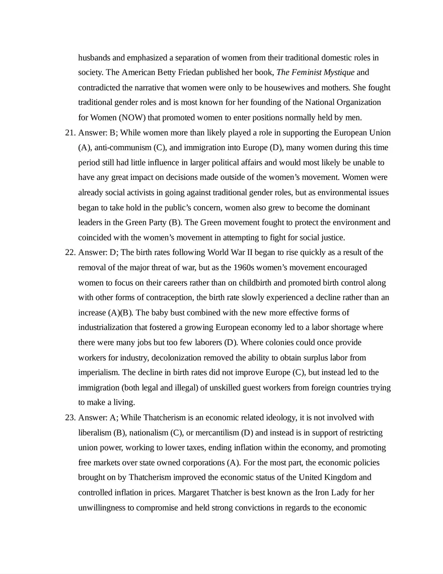 AP European History Unit 9 Quiz - Page 9