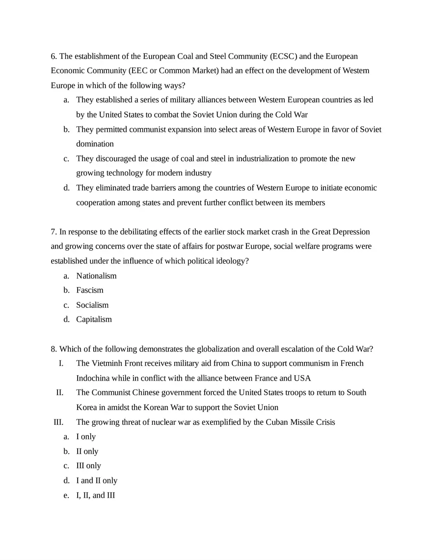 AP European History Unit 9 Quiz - Page 11