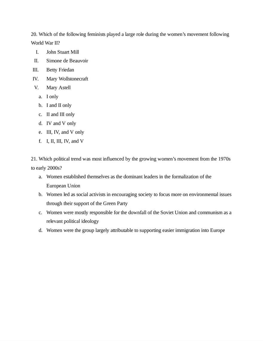 AP European History Unit 9 Quiz - Page 16