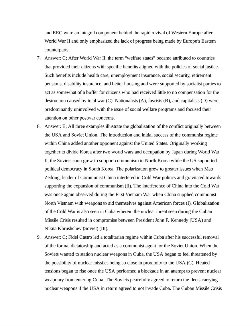 AP European History Unit 9 Quiz - Page 4