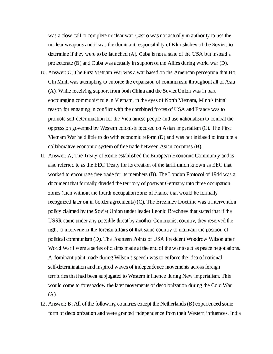 AP European History Unit 9 Quiz - Page 5