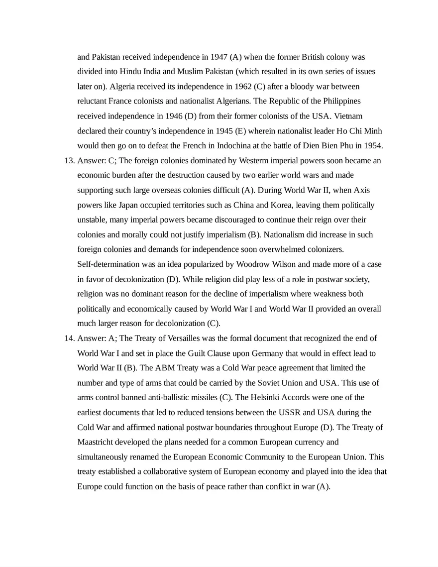 AP European History Unit 9 Quiz - Page 6