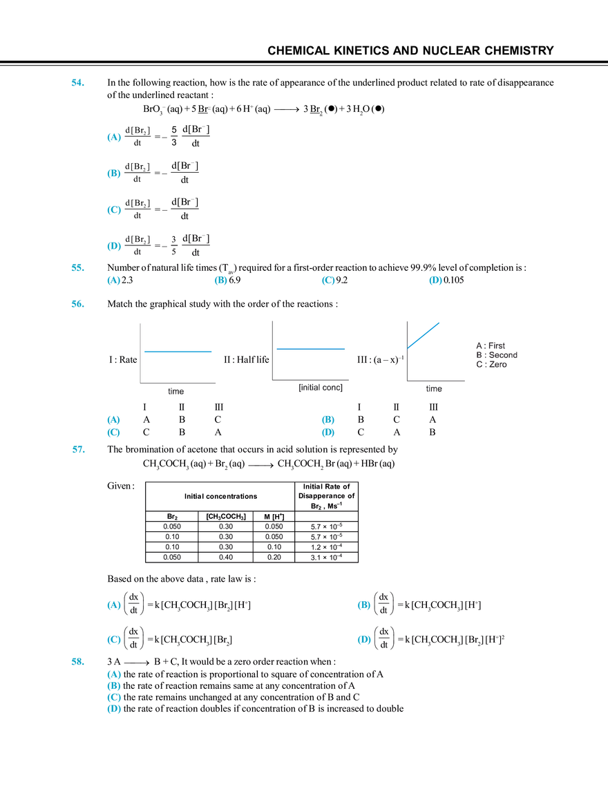 Chemical Kinetics and Nuclear Chemistry Exercise # 2 - Page 15