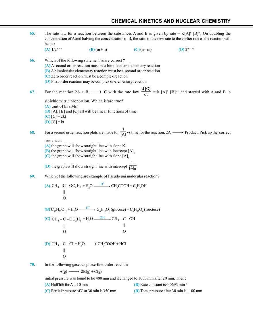 Chemical Kinetics and Nuclear Chemistry Exercise # 2 - Page 4