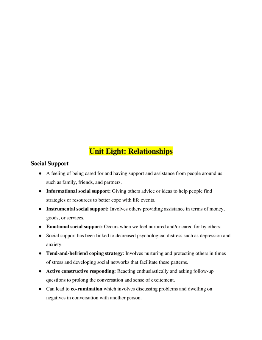 Women’s Psychology Unit 8 - Page 1