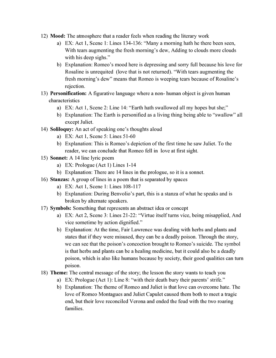 Literary Work #1 Romeo and Juliet by William Shakespeare - Page 13
