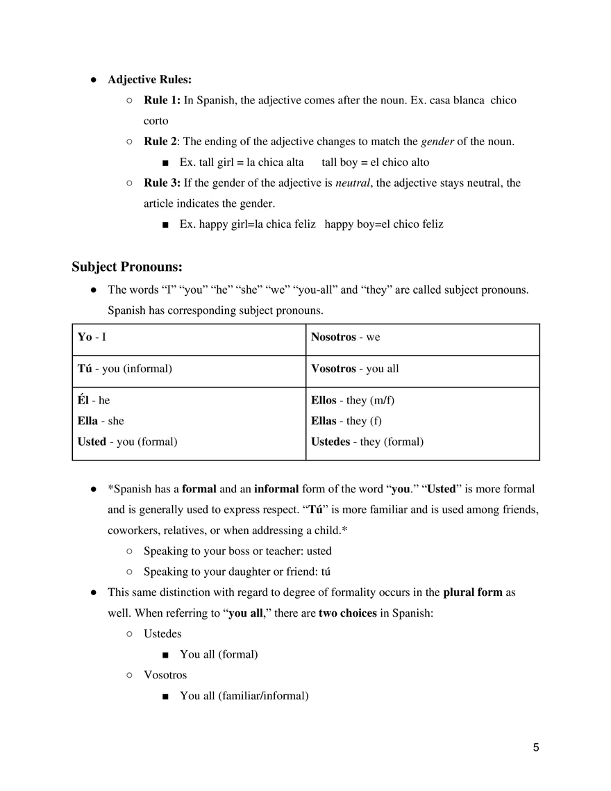 Spanish 1 Study Guide - Page 16
