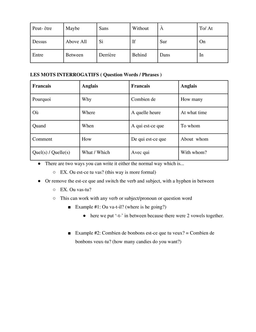 French 1 Study Guide - Page 12