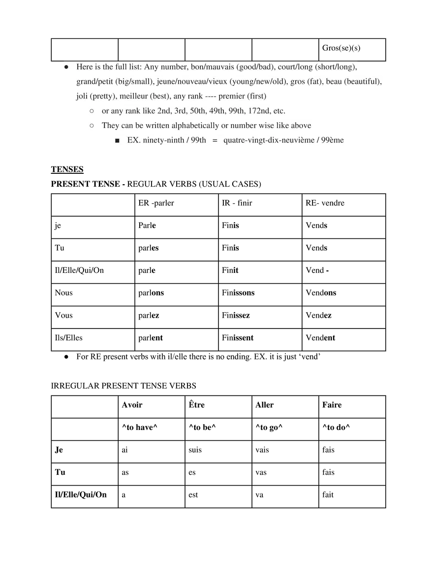 French 1 Study Guide - Page 14