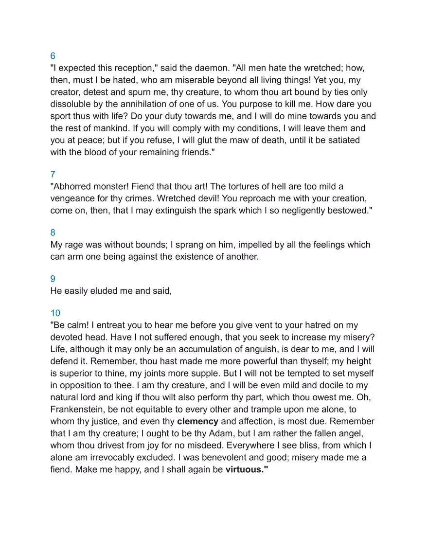 Frankenstein Excerpt from Chapter 5 - Page 3