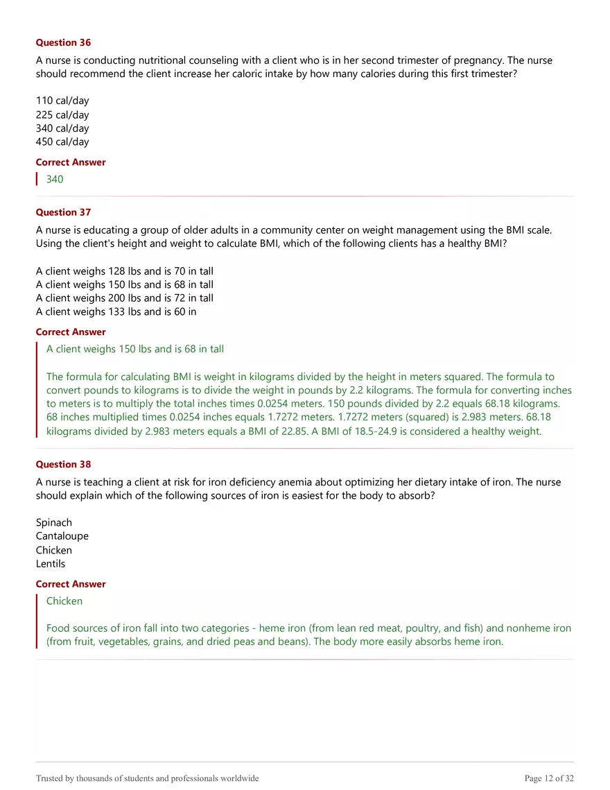 NR 228 Exam 2 - Practice Test Answer Key Solutions - Page 4